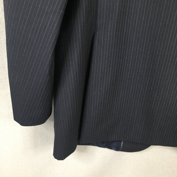 Brooks Brothers Blazer Mens 46R Blue Pinstriped 100% Wool Sport Coat Jacket - Picture 7 of 15